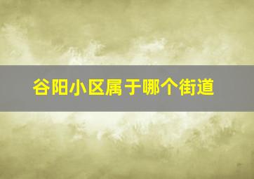 谷阳小区属于哪个街道