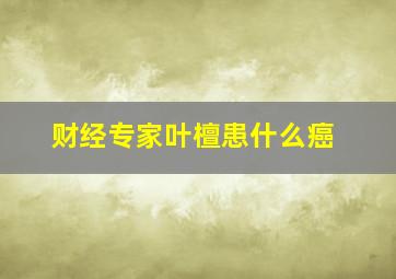 财经专家叶檀患什么癌