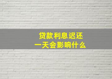 贷款利息迟还一天会影响什么