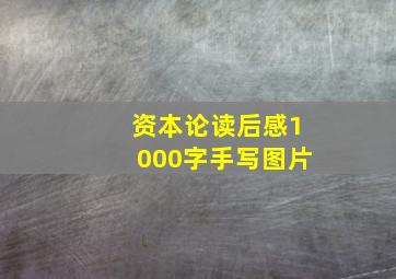 资本论读后感1000字手写图片