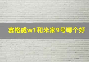 赛格威w1和米家9号哪个好