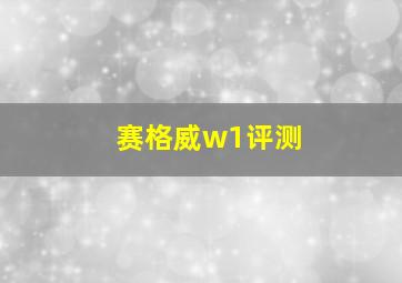 赛格威w1评测