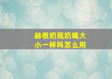 赫根奶瓶奶嘴大小一样吗怎么用