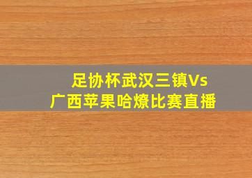 足协杯武汉三镇Vs广西苹果哈燎比赛直播