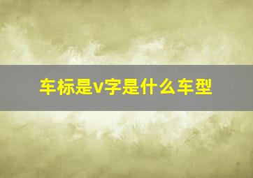 车标是v字是什么车型