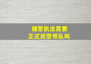 辅警执法需要正式民警带队吗