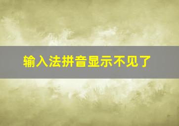 输入法拼音显示不见了