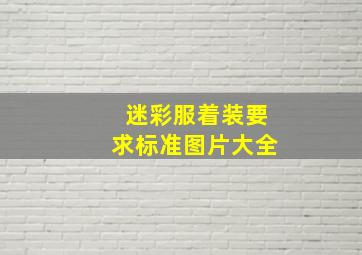 迷彩服着装要求标准图片大全