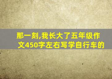 那一刻,我长大了五年级作文450字左右写学自行车的