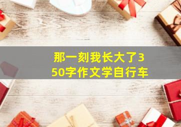 那一刻我长大了350字作文学自行车