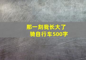 那一刻我长大了骑自行车500字