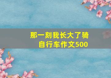 那一刻我长大了骑自行车作文500