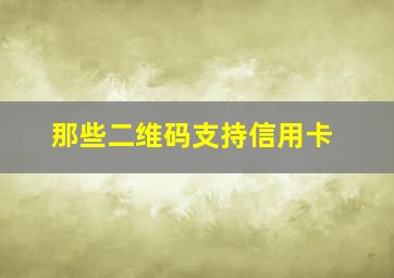 那些二维码支持信用卡