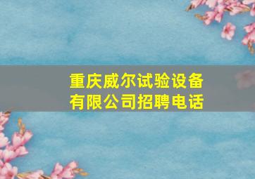 重庆威尔试验设备有限公司招聘电话