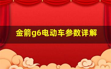 金箭g6电动车参数详解