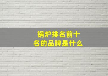 锅炉排名前十名的品牌是什么