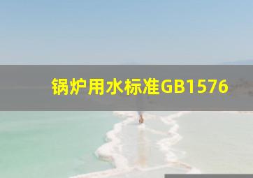 锅炉用水标准GB1576