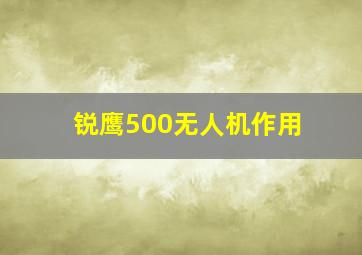 锐鹰500无人机作用