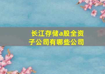 长江存储a股全资子公司有哪些公司