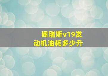 阁瑞斯v19发动机油耗多少升