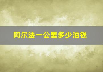 阿尔法一公里多少油钱