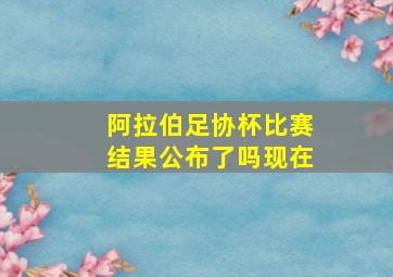 阿拉伯足协杯比赛结果公布了吗现在