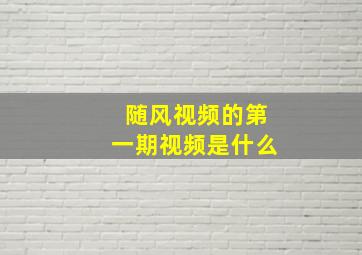 随风视频的第一期视频是什么