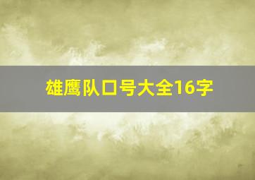 雄鹰队口号大全16字