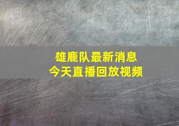 雄鹿队最新消息今天直播回放视频