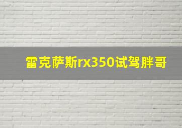 雷克萨斯rx350试驾胖哥