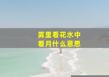 雾里看花水中看月什么意思