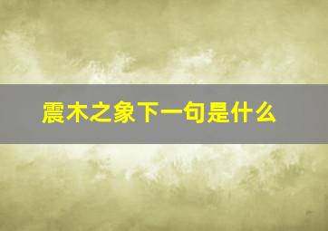 震木之象下一句是什么