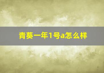 青葵一年1号a怎么样