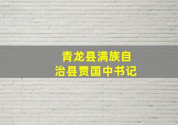 青龙县满族自治县贾国中书记