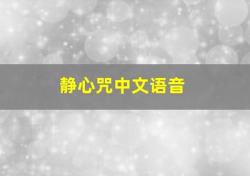 静心咒中文语音