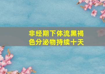 非经期下体流黑褐色分泌物持续十天