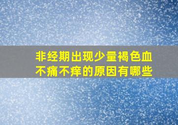 非经期出现少量褐色血不痛不痒的原因有哪些