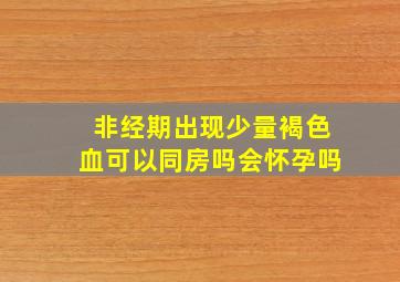 非经期出现少量褐色血可以同房吗会怀孕吗