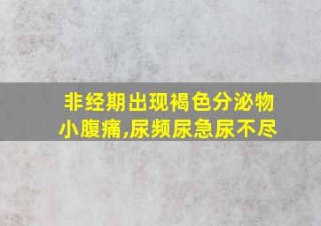 非经期出现褐色分泌物小腹痛,尿频尿急尿不尽