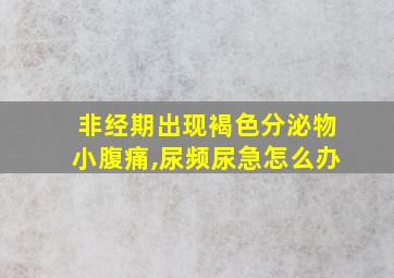 非经期出现褐色分泌物小腹痛,尿频尿急怎么办