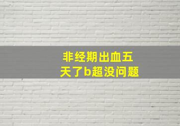 非经期出血五天了b超没问题