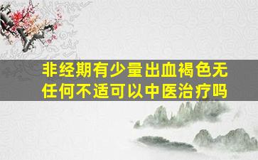 非经期有少量出血褐色无任何不适可以中医治疗吗