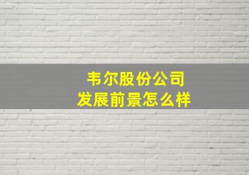 韦尔股份公司发展前景怎么样