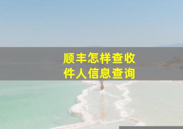 顺丰怎样查收件人信息查询