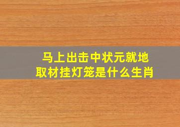 马上出击中状元就地取材挂灯笼是什么生肖