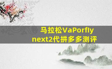 马拉松VaPorfIynext2代拼多多测评