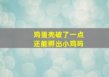 鸡蛋壳破了一点还能孵出小鸡吗