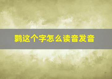 鹮这个字怎么读音发音