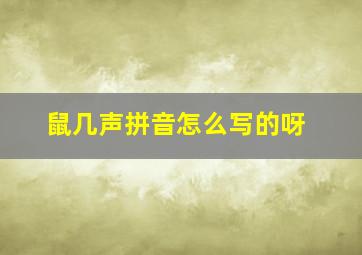 鼠几声拼音怎么写的呀